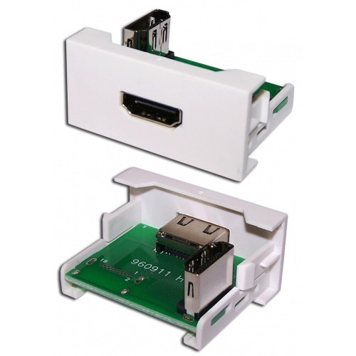 Вставка Mosaic 22.5x45 с адаптером HDMI 90 градусов, мама, белая